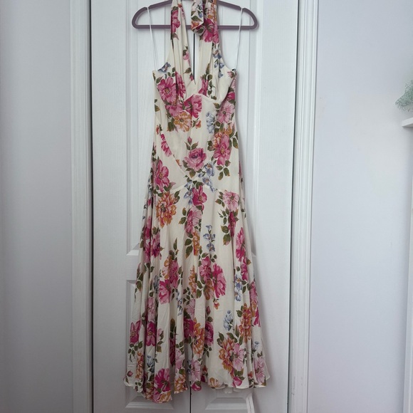 REFORMATION Briony Dress Giverny Floral Maxi A-line Halter Dress NWT - Picture 4 of 11
